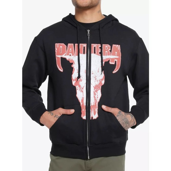 Hot Topic Other - Pantera Hard Rock Heavy Metal Band Men's Skull Logo Full Zip Hoodie Sweatshirt